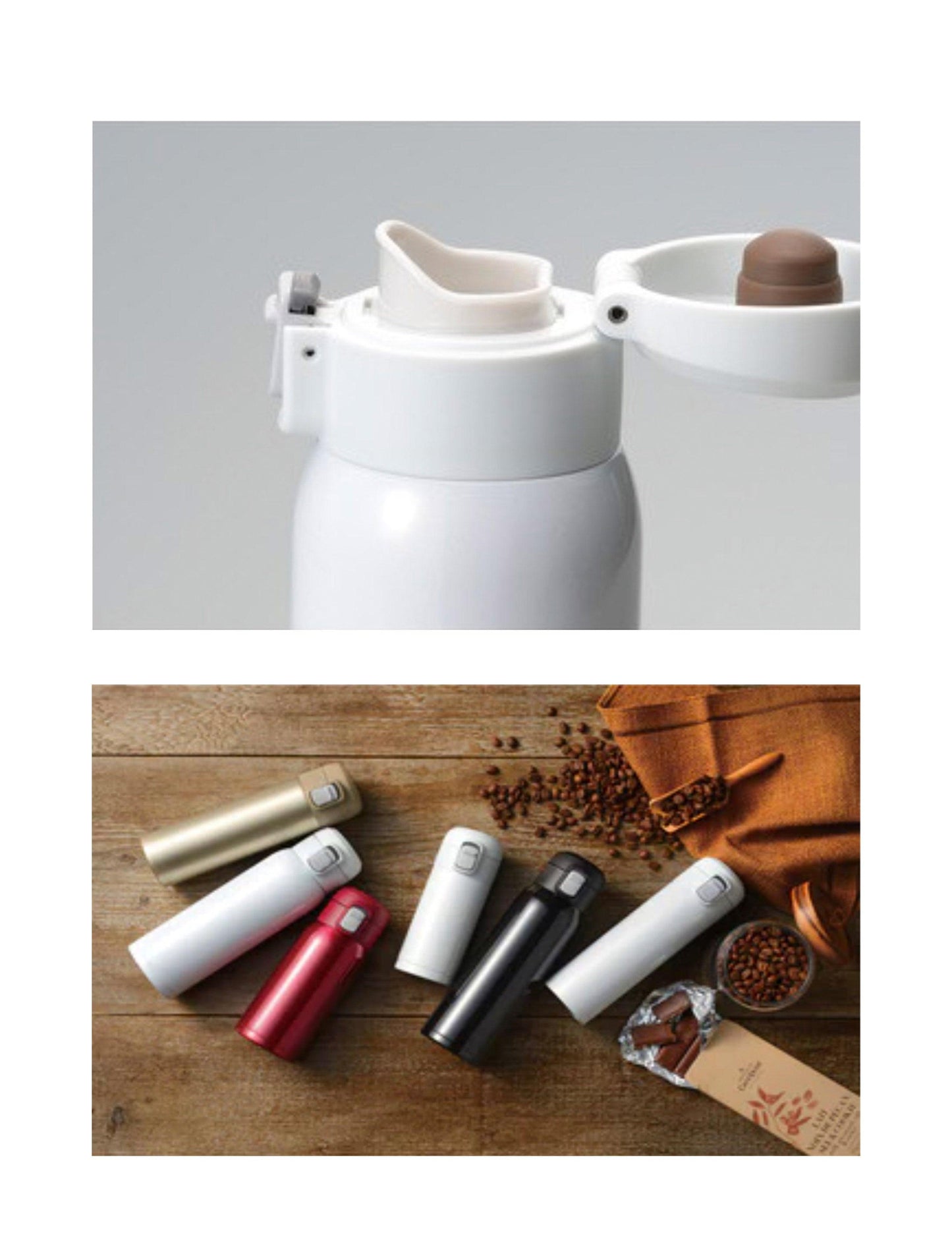 omit Insulated One Touch Type Slim Flask Mug Bottle 300ml