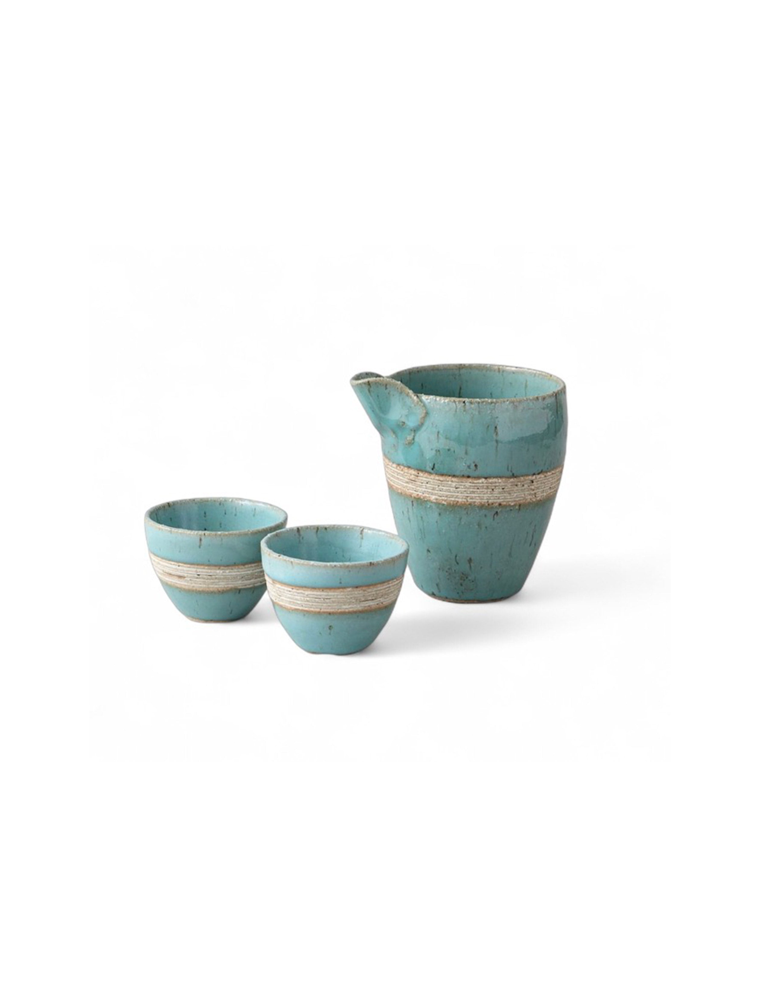 Cold Sake Set - Kinyou Blue White line 3P Set – WISTOS Australia